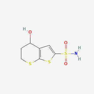 molecular formula C7H9NO3S3 B13865618 4-Hydroxy-5,6-dihydro-4H-thieno[2,3-b]thiopyran-2-sulfonamide CAS No. 106319-38-4