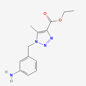 molecular formula C13H16N4O2 B1386570 Ethyl 1-(3-Aminobenzyl)-5-methyl-1H-1,2,3-triazole-4-carboxylate CAS No. 1086375-79-2