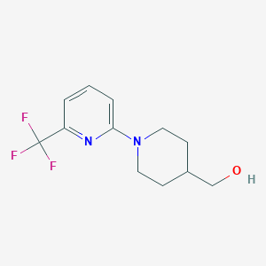 molecular formula C12H15F3N2O B1386573 {1-[6-(Trifluoromethyl)pyridin-2-yl]piperidin-4-yl}methanol CAS No. 1086376-64-8