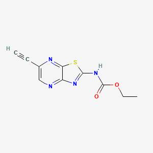 molecular formula C10H8N4O2S B13865754 Ethyl (6-ethynyl[1,3]thiazolo[4,5-b]pyrazin-2-yl)carbamate 