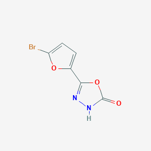 molecular formula C6H3BrN2O3 B1386580 5-(5-Bromo-2-furyl)-1,3,4-oxadiazol-2(3H)-one CAS No. 1086376-39-7