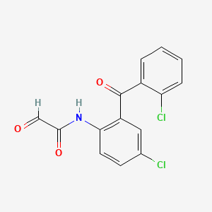 molecular formula C15H9Cl2NO3 B13865800 N-(4-chloro-2-(2-chlorobenzoyl)phenyl)-2-oxoacetamide 