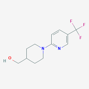 molecular formula C12H15F3N2O B1386581 {1-[5-(Trifluoromethyl)pyridin-2-yl]piperidin-4-yl}methanol CAS No. 942216-12-8