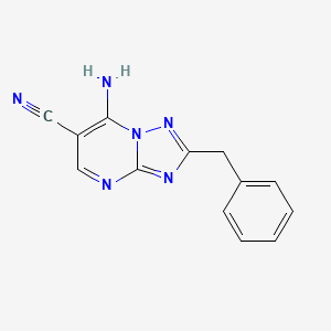 molecular formula C13H10N6 B1386582 7-Amino-2-benzyl[1,2,4]triazolo[1,5-a]pyrimidine-6-carbonitrile CAS No. 1030419-73-8