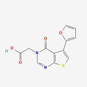 molecular formula C12H8N2O4S B1386583 [5-(2-furyl)-4-oxothieno[2,3-d]pyrimidin-3(4H)-yl]acetic acid CAS No. 1082403-21-1