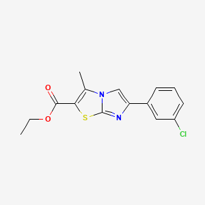 molecular formula C15H13ClN2O2S B13865876 Ethyl 6-(3-chlorophenyl)-3-methylimidazo[2,1-b][1,3]thiazole-2-carboxylate 
