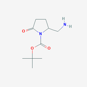 molecular formula C10H18N2O3 B13865907 Tert-butyl 2-(aminomethyl)-5-oxopyrrolidine-1-carboxylate 
