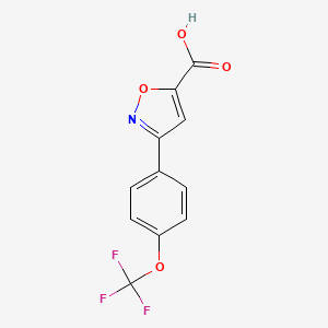 molecular formula C11H6F3NO4 B1386592 3-[4-(Trifluoromethoxy)phenyl]-1,2-oxazole-5-carboxylic acid CAS No. 1038715-08-0