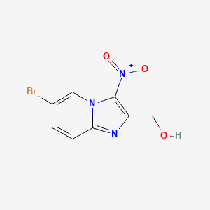 molecular formula C8H6BrN3O3 B1386593 (6-Bromo-3-nitroimidazo[1,2-a]pyridin-2-yl)methanol CAS No. 1086376-77-3