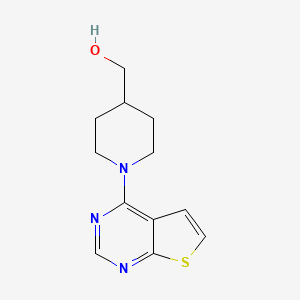 molecular formula C12H15N3OS B1386594 (1-Thieno[2,3-d]pyrimidin-4-ylpiperidin-4-yl)methanol CAS No. 1086376-68-2