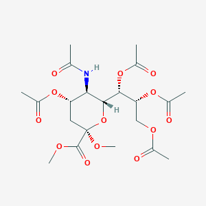 molecular formula C21H31NO13 B13866024 (1S,2R)-1-((2R,3R,4S,6R)-3-Acetamido-4-acetoxy-6-methoxy-6-(methoxycarbonyl)tetrahydro-2H-pyran-2-yl)propane-1,2,3-triyl triacetate 