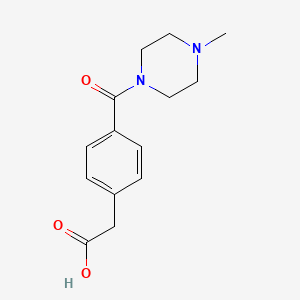molecular formula C14H18N2O3 B13866066 2-[4-(4-Methylpiperazine-1-carbonyl)phenyl]acetic acid 