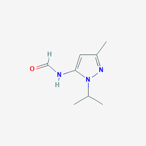 molecular formula C8H13N3O B13866095 N-(5-methyl-2-propan-2-ylpyrazol-3-yl)formamide 