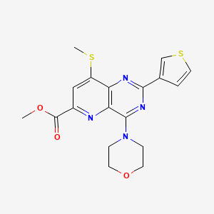 molecular formula C18H18N4O3S2 B13866150 Methyl 8-(methylthio)-4-morpholin-4-yl-2-(3-thienyl)pyrido[3,2-d]pyrimidine-6-carboxylate 