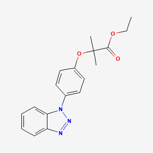 molecular formula C18H19N3O3 B13866229 Ethyl 2-[4-(benzotriazol-1-yl)phenoxy]-2-methylpropanoate 