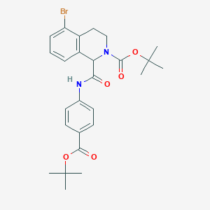 molecular formula C26H31BrN2O5 B13866239 tert-butyl 5-bromo-1-((4-(tert-butoxycarbonyl)phenyl)carbamoyl)-3,4-dihydroisoquinoline-2(1H)-carboxylate 