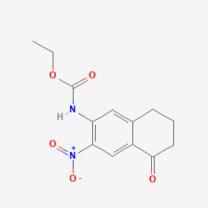 molecular formula C13H14N2O5 B13866252 ethyl N-(3-nitro-5-oxo-7,8-dihydro-6H-naphthalen-2-yl)carbamate 