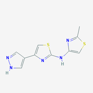 molecular formula C10H9N5S2 B13866254 N-(2-methyl-1,3-thiazol-4-yl)-4-(1H-pyrazol-4-yl)-1,3-thiazol-2-amine 