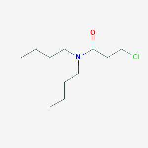 molecular formula C11H22ClNO B13866285 Propanamide, N,N-dibutyl-3-chloro- 
