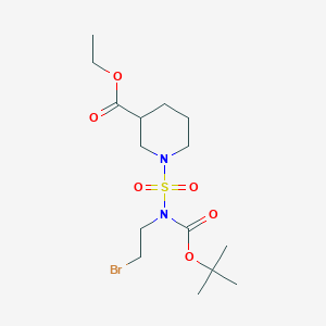 molecular formula C15H27BrN2O6S B1386632 Ethyl 1-(N-(2-bromoethyl)-N-(tert-butoxycarbonyl)sulfamoyl)piperidine-3-carboxylate CAS No. 1017782-89-6