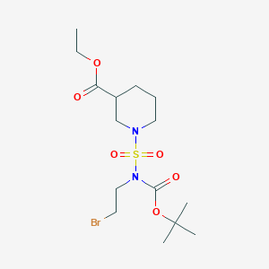Ethyl 1-(N-(2-bromoethyl)-N-(tert-butoxycarbonyl)sulfamoyl)piperidine-3-carboxylate