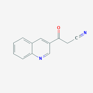 molecular formula C12H8N2O B13866367 3-Oxo-3-quinolin-3-ylpropanenitrile 