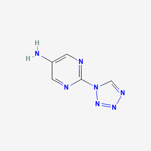 molecular formula C5H5N7 B13866418 2-(Tetrazol-1-yl)pyrimidin-5-amine CAS No. 1211587-61-9