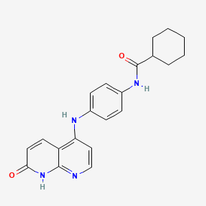 molecular formula C21H22N4O2 B13866438 N-[4-[(7-oxo-8H-1,8-naphthyridin-4-yl)amino]phenyl]cyclohexanecarboxamide 