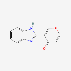 molecular formula C12H8N2O2 B13866469 3-(1H-benzimidazol-2-yl)pyran-4-one 