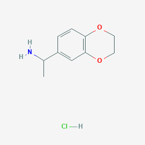 molecular formula C10H14ClNO2 B1386657 1-(2,3-Dihydro-1,4-benzodioxin-6-yl)ethanamine hydrochloride CAS No. 1092797-55-1