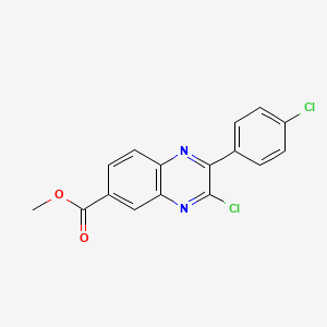 molecular formula C16H10Cl2N2O2 B13866584 Methyl 3-chloro-2-(4-chlorophenyl)quinoxaline-6-carboxylate 