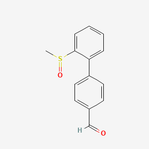 molecular formula C14H12O2S B1386661 2'-(Methylsulfinyl)[1,1'-biphenyl]-4-carbaldehyde CAS No. 1171155-44-4