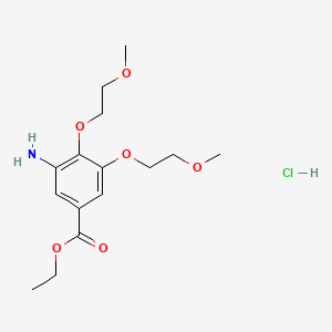 molecular formula C15H24ClNO6 B13866612 Ethyl 3-Amino-4,5-bis(2-methoxyethoxy)benzoate Hydrochloride 