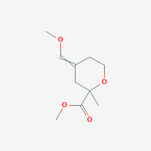 molecular formula C10H16O4 B13866614 Methyl 4-(methoxymethylidene)-2-methyloxane-2-carboxylate 