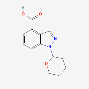 molecular formula C13H14N2O3 B1386663 1-(Tetrahydro-2H-pyran-2-yl)-1H-indazole-4-carboxylic acid CAS No. 1000576-23-7