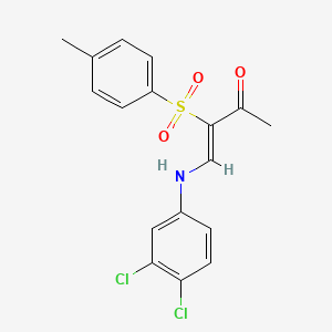 molecular formula C17H15Cl2NO3S B1386674 4-((3,4-Dichlorophenyl)amino)-3-((4-methylphenyl)sulfonyl)but-3-EN-2-one CAS No. 1025138-31-1