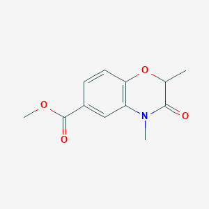 molecular formula C12H13NO4 B1386675 methyl 2,4-dimethyl-3-oxo-3,4-dihydro-2H-1,4-benzoxazine-6-carboxylate CAS No. 1092352-70-9