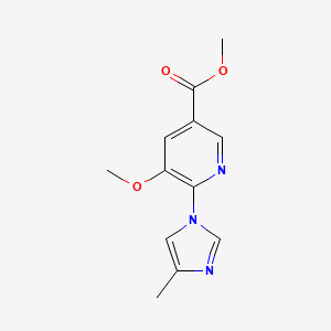molecular formula C12H13N3O3 B13866804 methyl 5-methoxy-6-(4-methyl-1H-imidazol-1-yl)nicotinate 