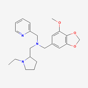molecular formula C22H29N3O3 B1386681 (1-Ethyl-pyrrolidin-2-ylmethyl)-(7-methoxy-benzo-[1,3]dioxol-5-ylmethyl)-pyridin-2-ylmethyl-amine CAS No. 883540-36-1