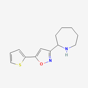 molecular formula C13H16N2OS B1386685 3-(Azepan-2-yl)-5-(thiophen-2-yl)isoxazole CAS No. 947015-78-3