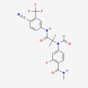 molecular formula C21H18F4N4O3 B13866851 N-(1-(Amino)-2-methyl-1-oxopropan-2-yl)formamido Enzalutamide 