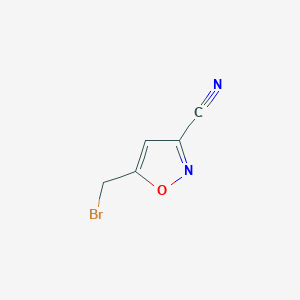 molecular formula C5H3BrN2O B13866938 5-(Bromomethyl)-1,2-oxazole-3-carbonitrile 