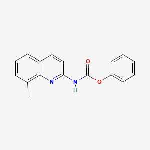 molecular formula C17H14N2O2 B13866975 phenyl N-(8-methylquinolin-2-yl)carbamate 