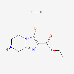 molecular formula C9H13BrClN3O2 B1386702 Ethyl 3-bromo-5,6,7,8-tetrahydroimidazo[1,2-a]pyrazine-2-carboxylate hydrochloride CAS No. 1170568-70-3