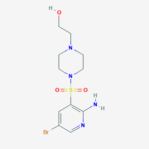 molecular formula C11H17BrN4O3S B13867053 2-[4-(2-Amino-5-bromopyridin-3-yl)sulfonylpiperazin-1-yl]ethanol 