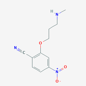 molecular formula C11H13N3O3 B13867062 2-(3-(Methylamino)propoxy)-4-nitrobenzonitrile 