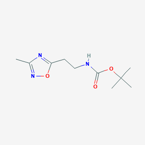 molecular formula C10H17N3O3 B13867068 tert-butyl N-[2-(3-methyl-1,2,4-oxadiazol-5-yl)ethyl]carbamate CAS No. 321392-80-7