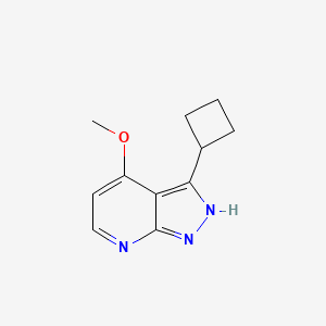 molecular formula C11H13N3O B13867090 3-cyclobutyl-4-methoxy-2H-pyrazolo[3,4-b]pyridine 