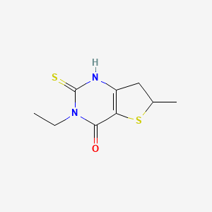 molecular formula C9H12N2OS2 B1386710 3-ethyl-2-mercapto-6-methyl-6,7-dihydrothieno[3,2-d]pyrimidin-4(3H)-one CAS No. 1105190-45-1