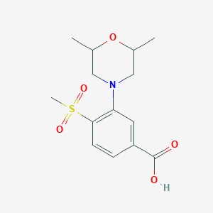 molecular formula C14H19NO5S B1386711 3-(2,6-Dimethylmorpholin-4-yl)-4-methylsulfonylbenzoic acid CAS No. 1000018-49-4